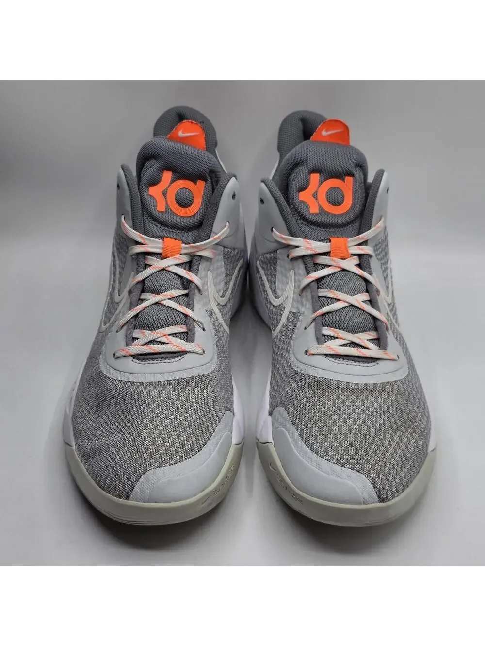 Nike KD Trey 5 X Grey Fog Orange Basketball Shoes CW3400-011 Men's Size 13